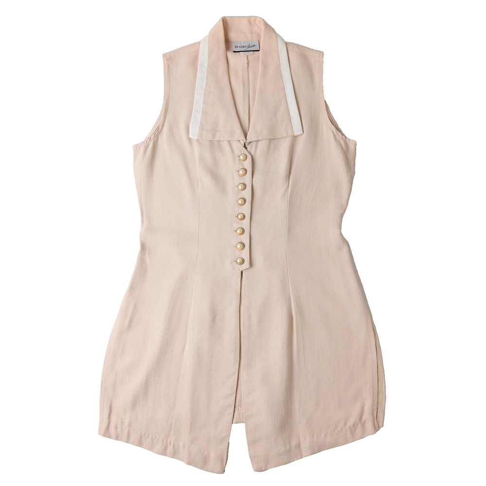 VTG 90s Breakin’ Loose Sleeveless Tunic Vest‎ Sz 4 Button Minimalist Academia